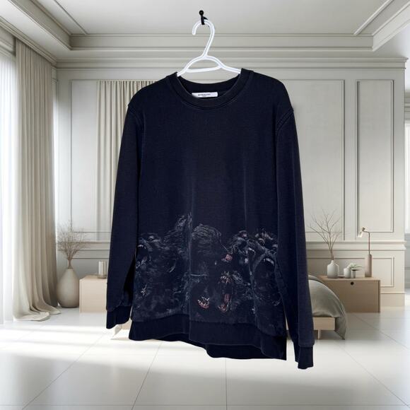 🔥 Givenchy Baboon Graphic Crewneck Sweatshirt – Rare Archive Print 🔥 - Picture 1 of 4